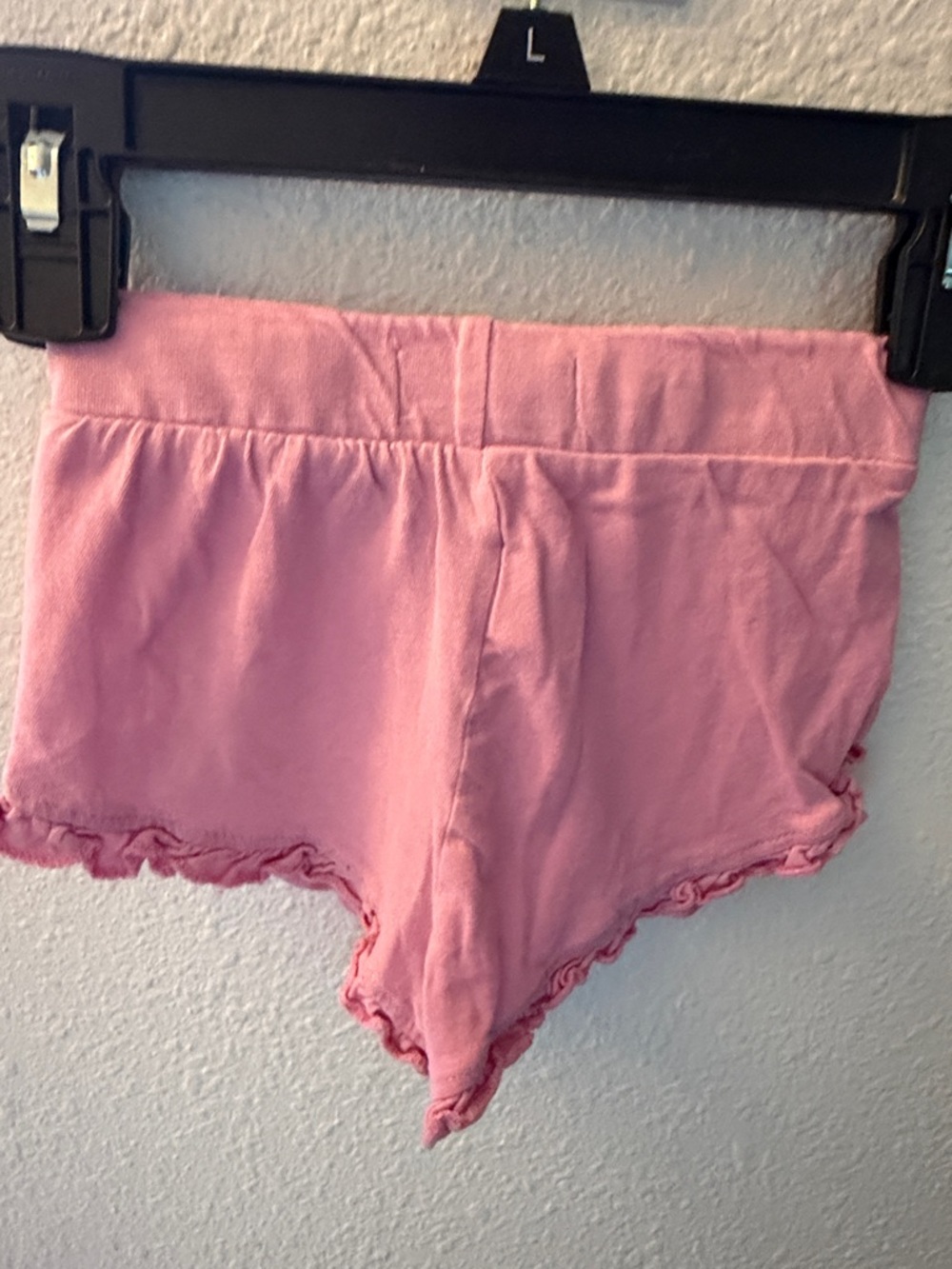 Girls Pink Ruffle Trim Drawstring Shorts - Picture 3 of 3